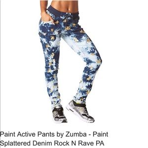 Rock N Rave Denim Pants. Paint Splattered Denim- Zumba Wear